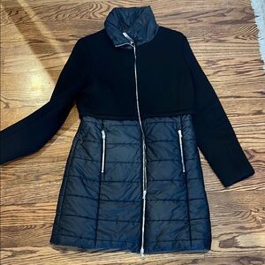 Anatomie Black Quilted Puffer Coat with Plush Upper